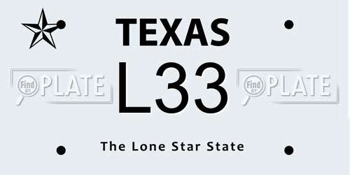 L33 Texas License Plate