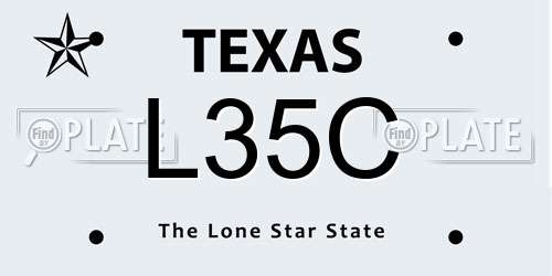 L35C Texas License Plate