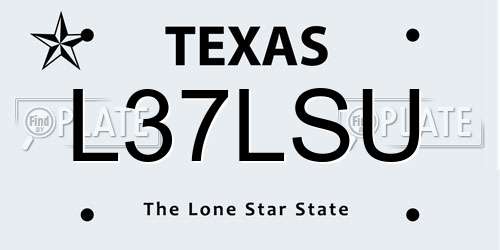 L37LSU Texas License Plate