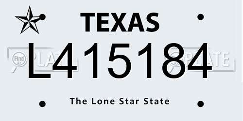 L415184 Texas License Plate