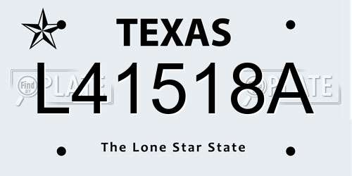 L41518A Texas License Plate