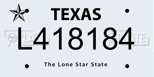 L418184 Texas License Plate