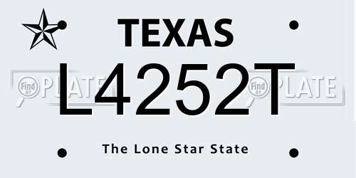 L4252T Texas License Plate