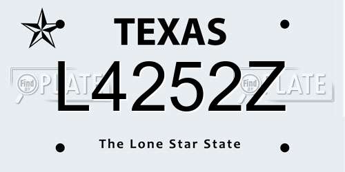 L4252Z Texas License Plate