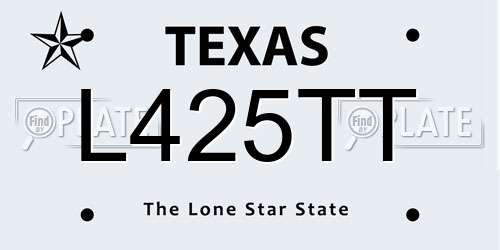 L425TT Texas License Plate