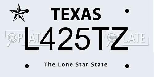 L425TZ Texas License Plate