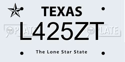 L425ZT Texas License Plate