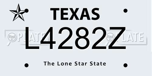 L4282Z Texas License Plate