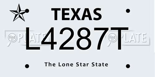 L4287T Texas License Plate