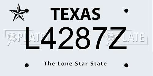 L4287Z Texas License Plate