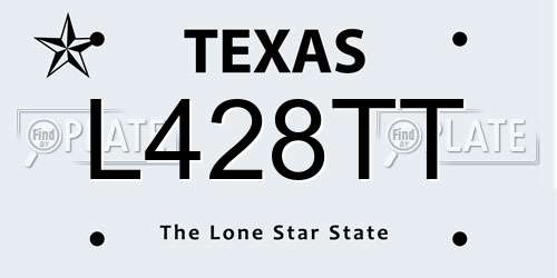 L428TT Texas License Plate