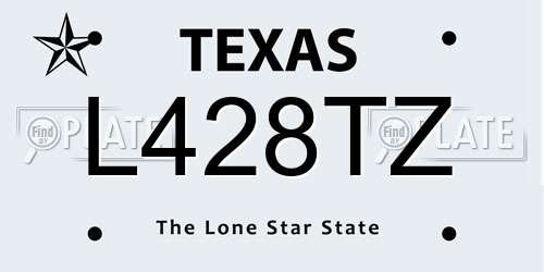 L428TZ Texas License Plate