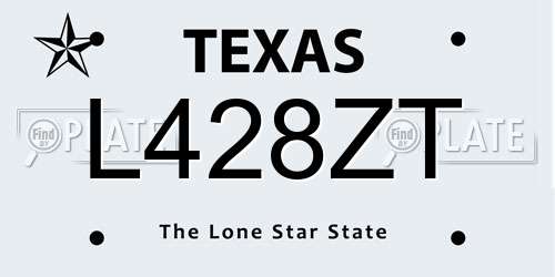 L428ZT Texas License Plate