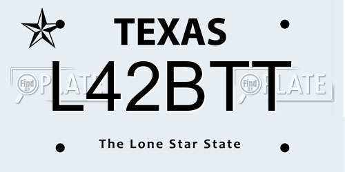 L42BTT Texas License Plate