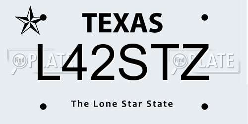 L42STZ Texas License Plate