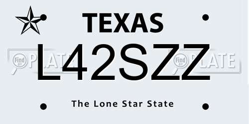 L42SZZ Texas License Plate