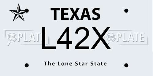 L42X Texas License Plate