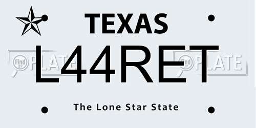 L44RET Texas License Plate