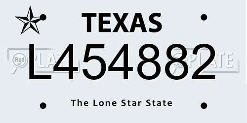 L454882 Texas License Plate