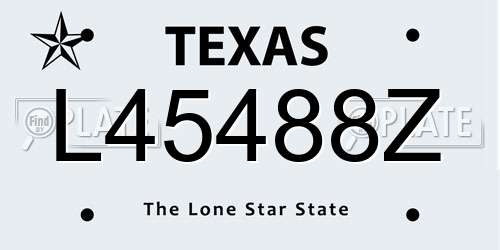 L45488Z Texas License Plate