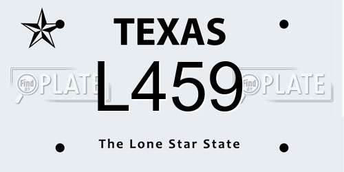 L459 Texas License Plate