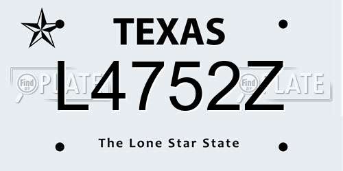L4752Z Texas License Plate