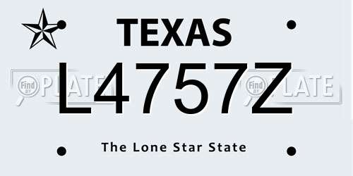 L4757Z Texas License Plate