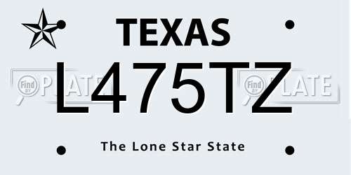 L475TZ Texas License Plate