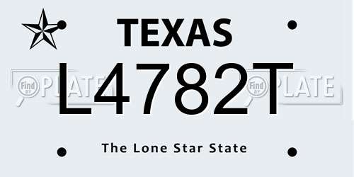 L4782T Texas License Plate