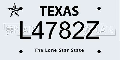 L4782Z Texas License Plate