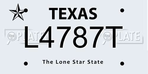 L4787T Texas License Plate