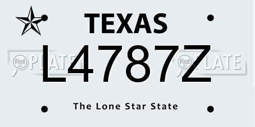 L4787Z Texas License Plate