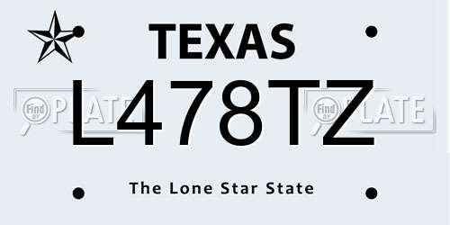 L478TZ Texas License Plate