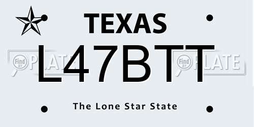 L47BTT Texas License Plate