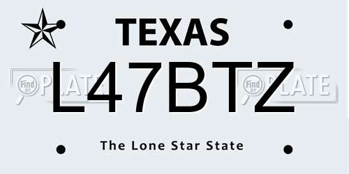 L47BTZ Texas License Plate