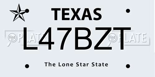 L47BZT Texas License Plate