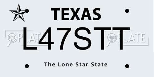 L47STT Texas License Plate