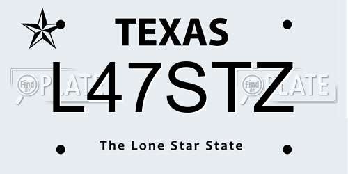 L47STZ Texas License Plate