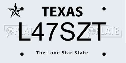 L47SZT Texas License Plate