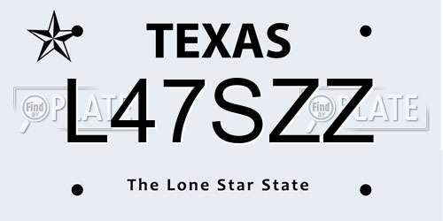 L47SZZ Texas License Plate