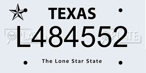 L484552 Texas License Plate