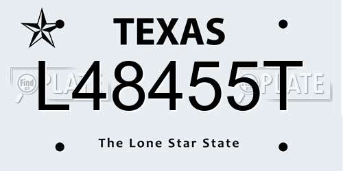 L48455T Texas License Plate