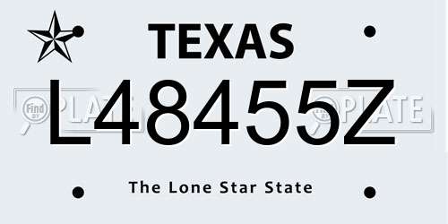 L48455Z Texas License Plate