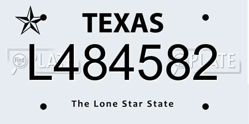 L484582 Texas License Plate