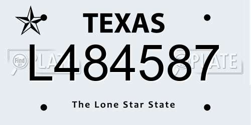 L484587 Texas License Plate