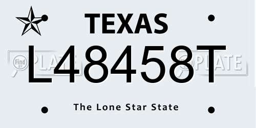 L48458T Texas License Plate