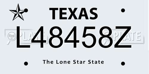 L48458Z Texas License Plate