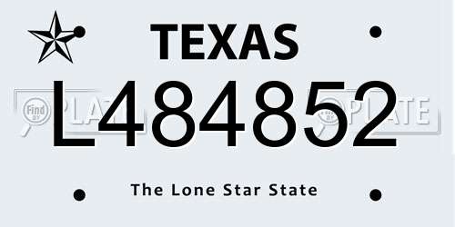 L484852 Texas License Plate