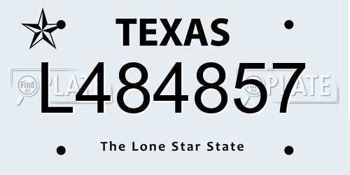 L484857 Texas License Plate