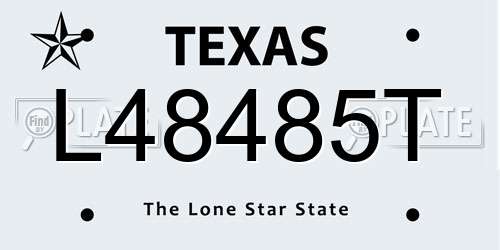 L48485T Texas License Plate